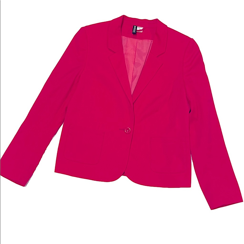 H&M Divided Pink Career Relaxed Blazer Long Sleeve Size 10 Business Casual